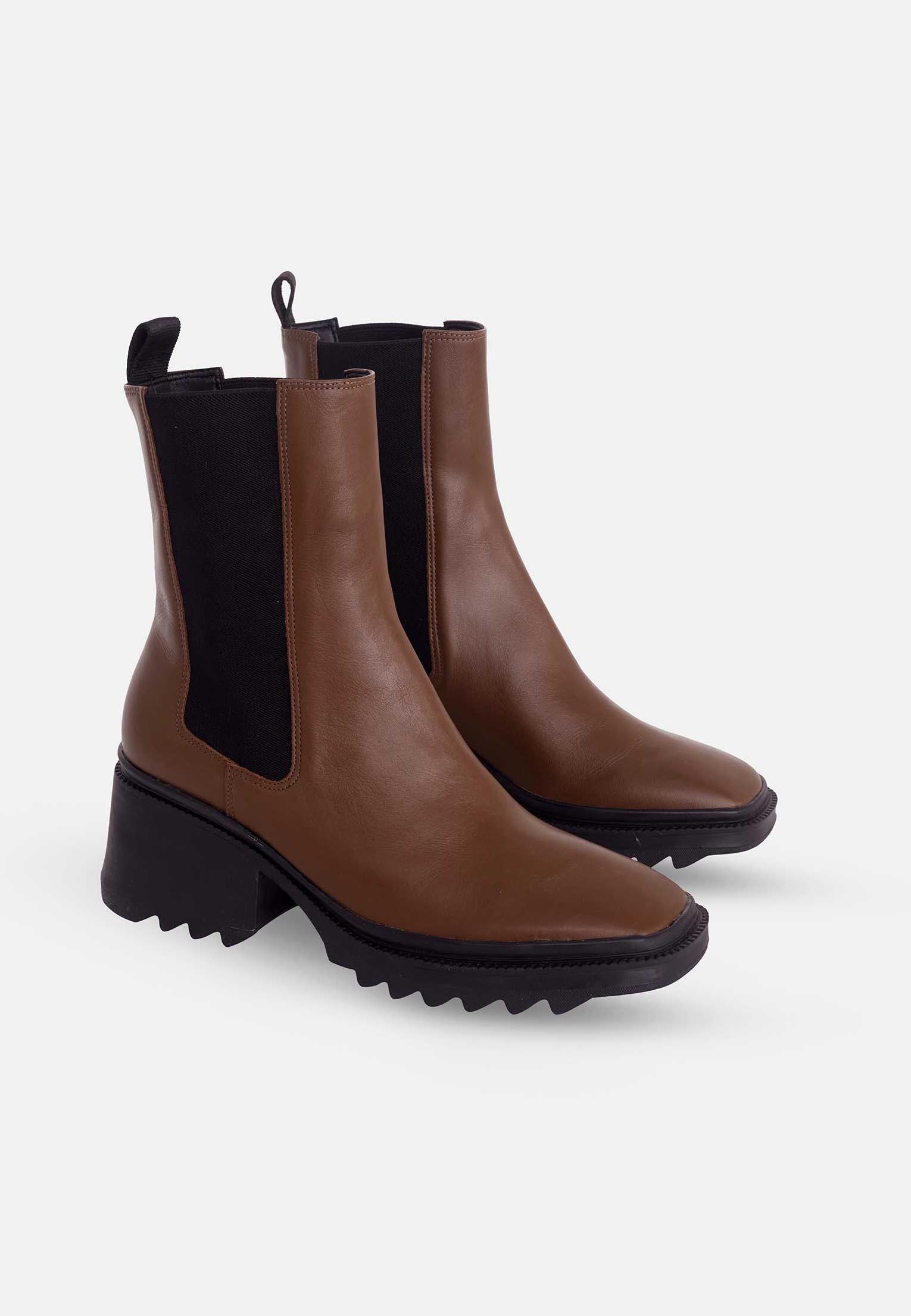Brown Calf Leather Arachis Combat Boots – 7.8cm