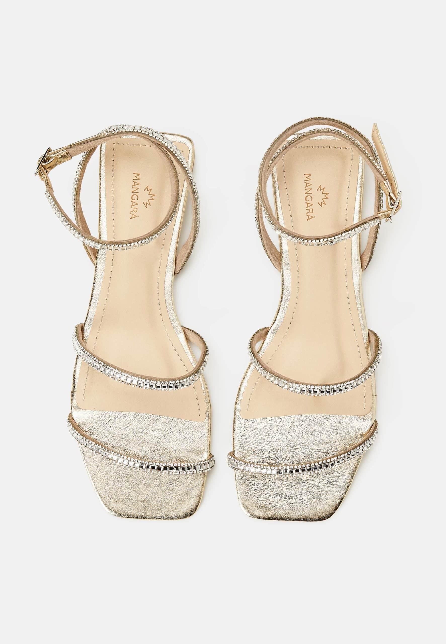 Silver Leather Flat Sandals – Handcrafted with Crystal Straps