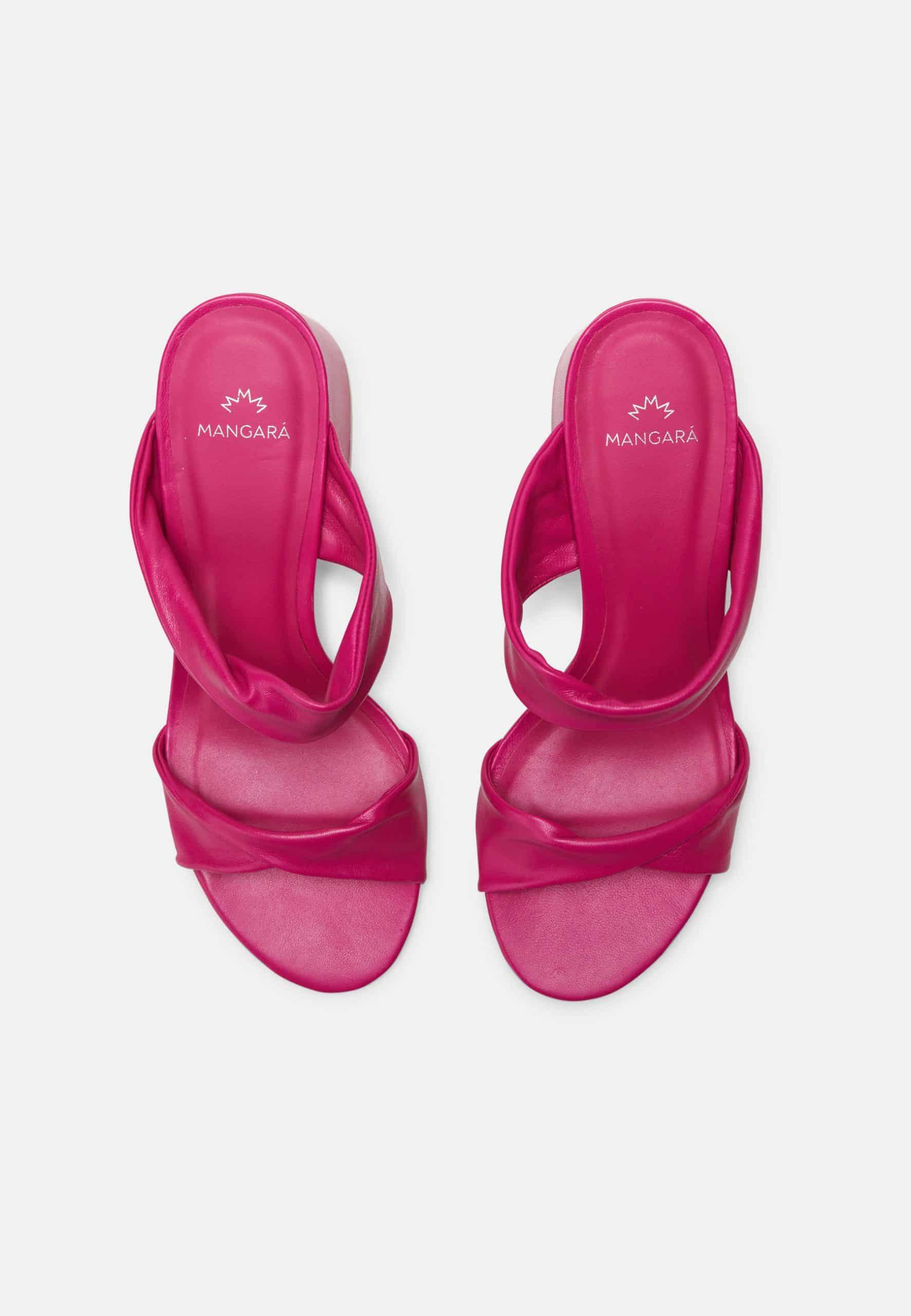Pink Goat Leather Mules Xaxim – Women’s 6.5 cm Block Heel Sandals