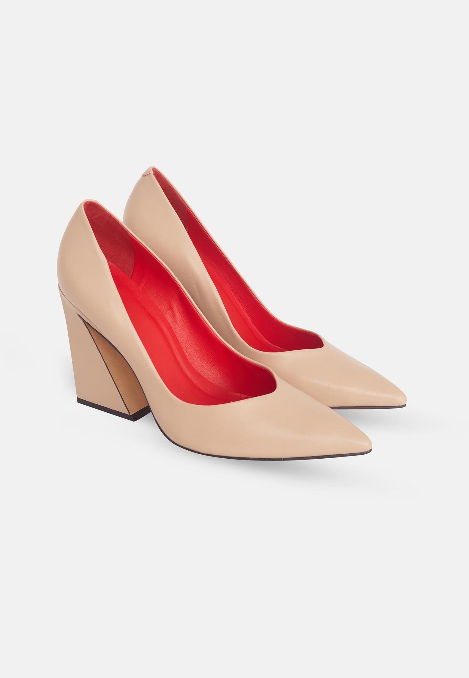 Maraca Leather Pumps Maraca – Women’s 10 cm Geometric Block Heel Shoes