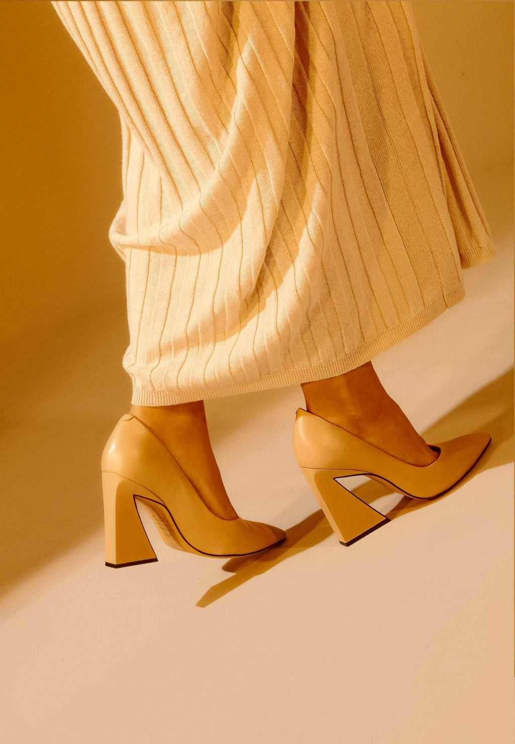 Maraca Leather Pumps Maraca – Women’s 10 cm Geometric Block Heel Shoes