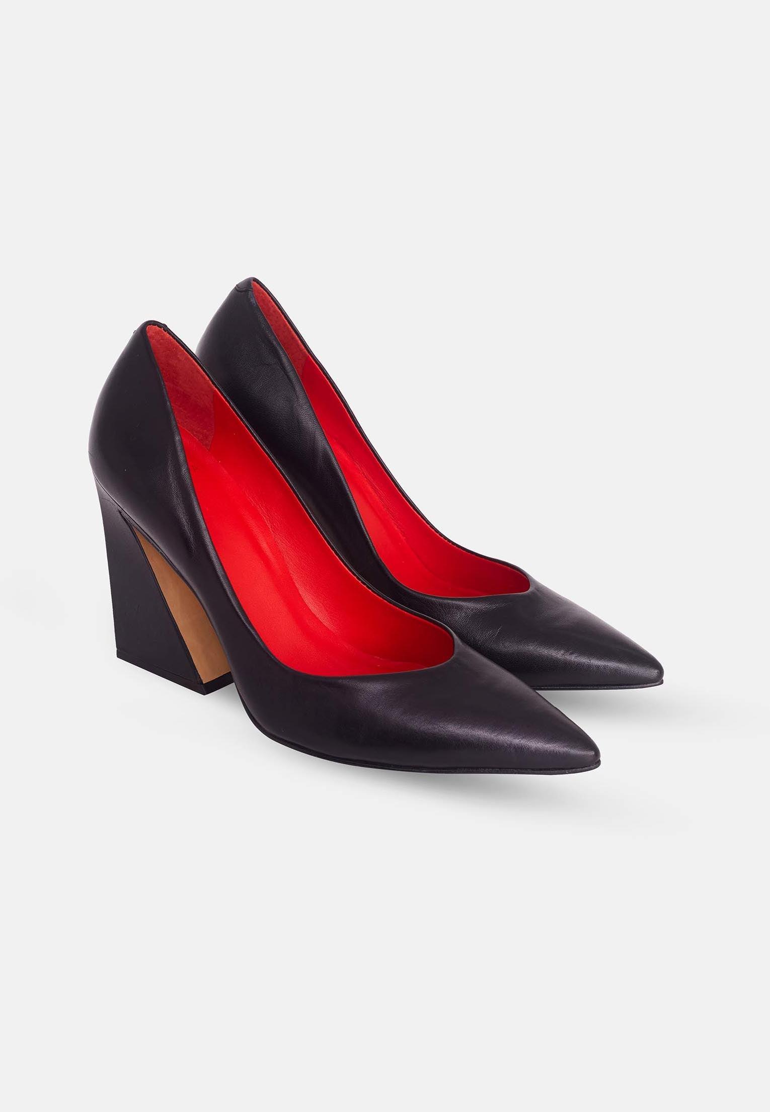Maraca Leather Pumps Maraca – Women’s 10 cm Geometric Block Heel Shoes